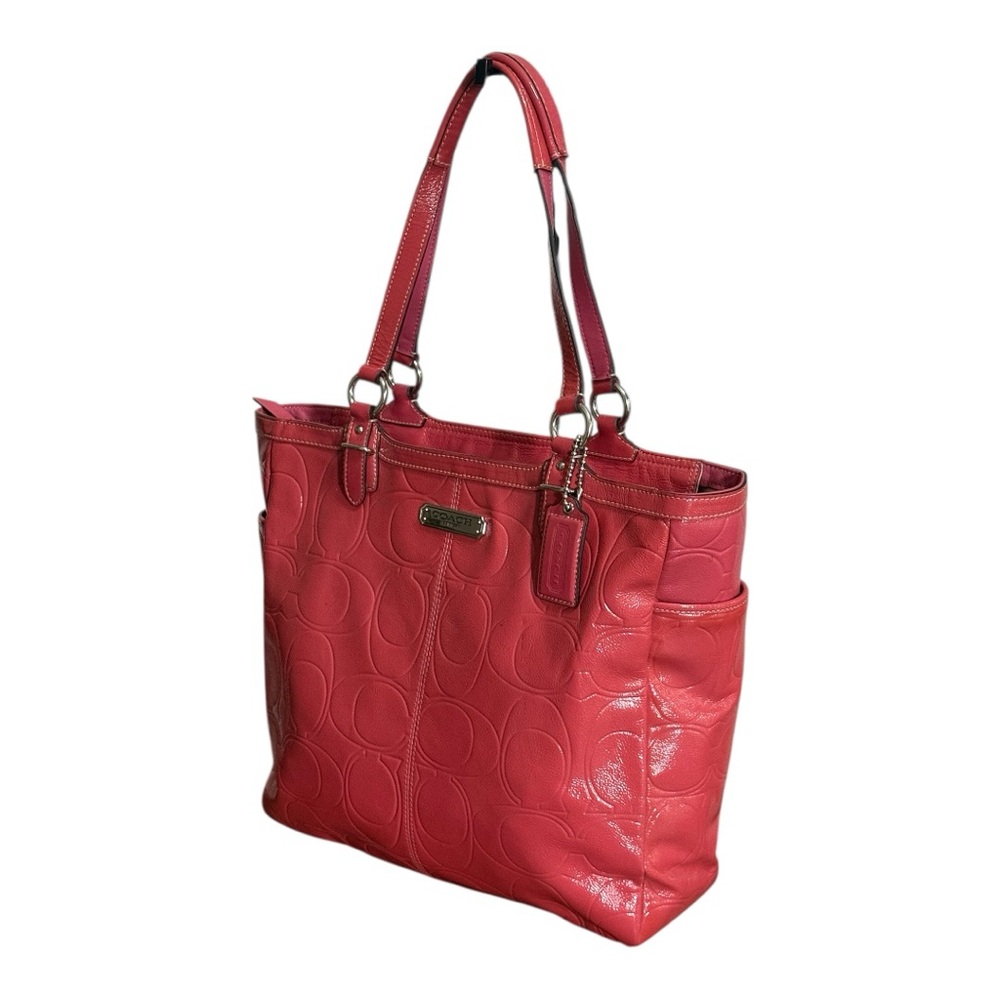 Authentic Coach Rose Patent Leather Monogram Tote Bag! EUC! - Picture 4 of 15